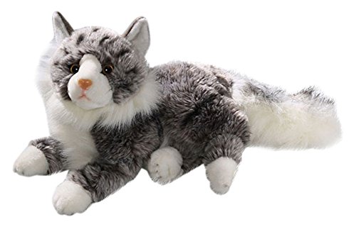 toizz 33.57102 30 cm bicolini lying maine coon cat plush toy